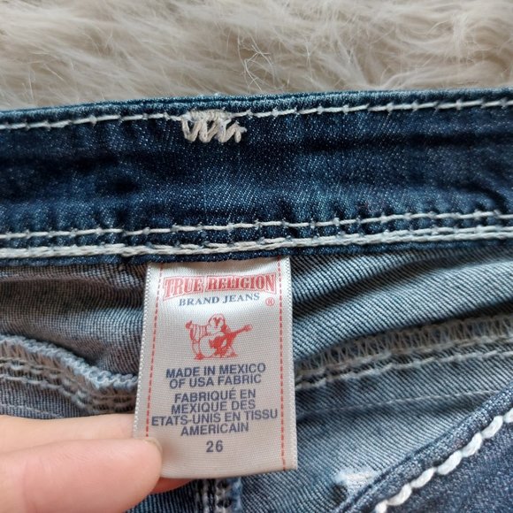 True Religion Skinny Distressed Thick Stitche Flapped Pockets Denim Jeans Siz 26 - Picture 11 of 12
